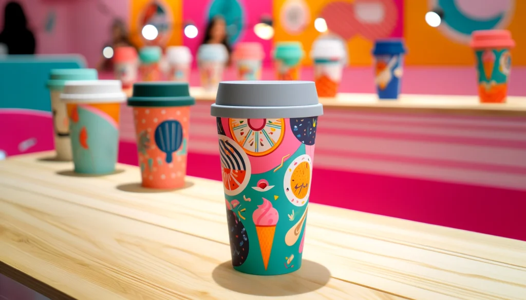 Gambar ice cream cup dengan desain menarik dan ramah lingkungan, sempurna untuk menyajikan es krim dengan gaya dan menjaga kualitas.